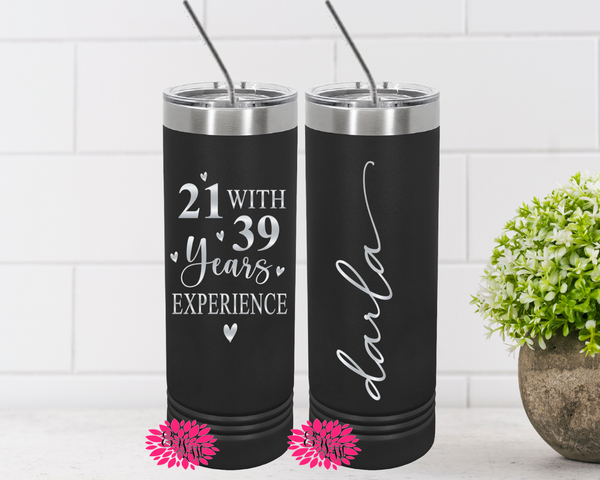 Engraved Stainless Tumbler, Sixtieth Birthday Tumbler, 60th Birthday Tumbler, Funny 60th Birthday Tumbler, Lots of Colors, Slider Lid