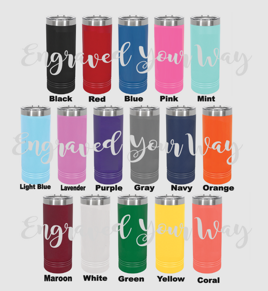 50th Birthday, Engraved Stainless Tumbler, Beach Tumbler, Half A F*cking Hundred, Funny 50th Birthday Skinny Tumbler, Slider Lid Many Colors