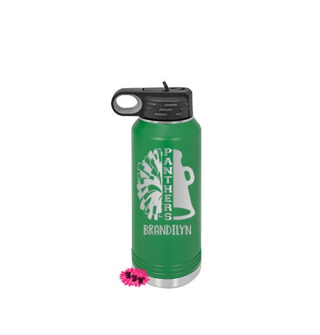 Engraved Water Bottle, Personalized Lacrosse Etched Water Bottle With Straw, 4 SIZES, Stainless Steel Water Bottle, Sports Bottle, LAX Team