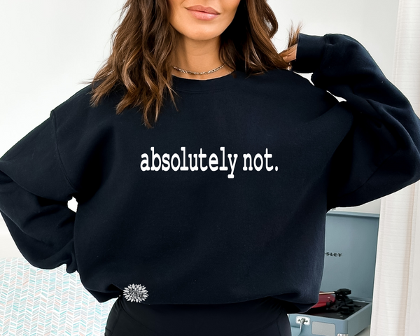 Absolutely Not Sweatshirt, Absolutely Not Crewneck Sweatshirt, Absolutely Not Shirt, Pullover Sweatshirt, Lots Of Shirt & Text Colors