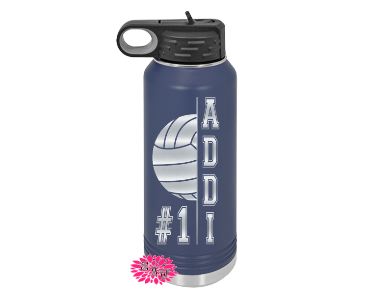 Engraved Water Bottle, Personalized Volleyball Water Bottle With Straw, 4 SIZES, Stainless Steel Water Bottle, Stainless Steel Sports Bottle