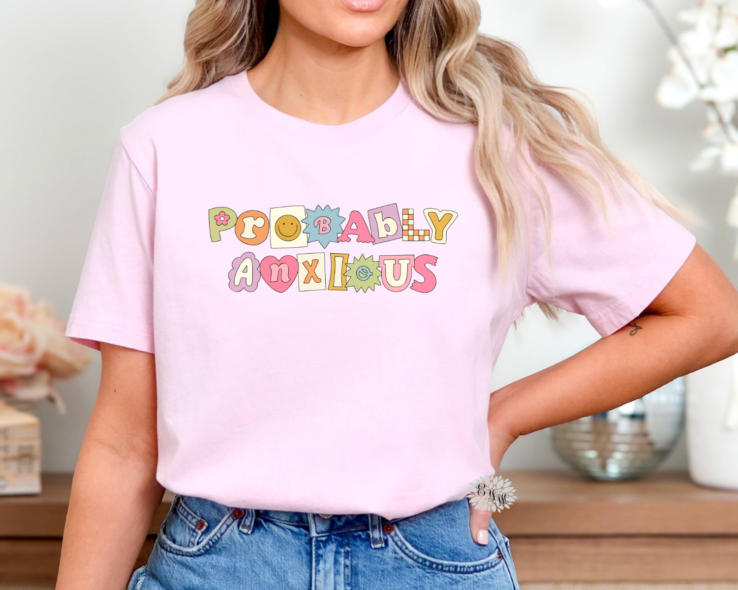 Probably Anxious T-Shirt, Probably Anxious Crewneck Tee Shirt, Anxiety Adult T Shirt, Probably Anxious Tee. Lots Of Colors