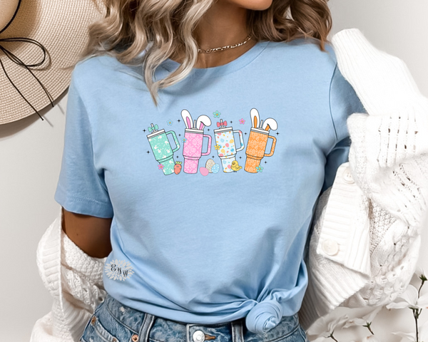 Easter Sweatshirt, Easter Bunny Tumbler Crewneck Sweatshirt, Cute Easter Adult Sweatshirt, Easter Bunny Sweatshirt. Lots Of Colors