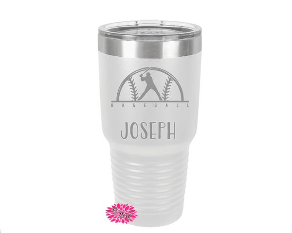 Baseball Cup, Personalized Baseball Cup, Engraved Baseball Cup, Baseball Gift, Baseball Tumbler, 30oz. Stainless Steel Tumbler