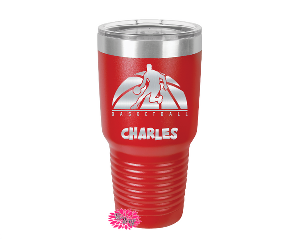 Basketball Cup, Personalized Basketball Cup, Engraved Basketball Cup, Basketball Gift, Basketball Tumbler, 30oz. Stainless Steel Tumbler