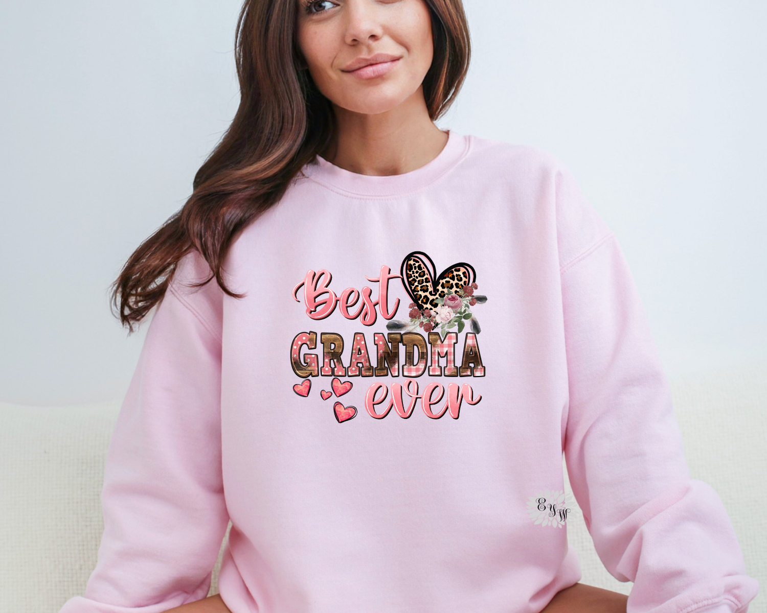 Best Grandma Ever Sweatshirt, Best Grandma Ever Crewneck Sweatshirt, Best Grandma Ever Cheetah Shirt, Mother's Day Sweatshirt Lots Of Colors