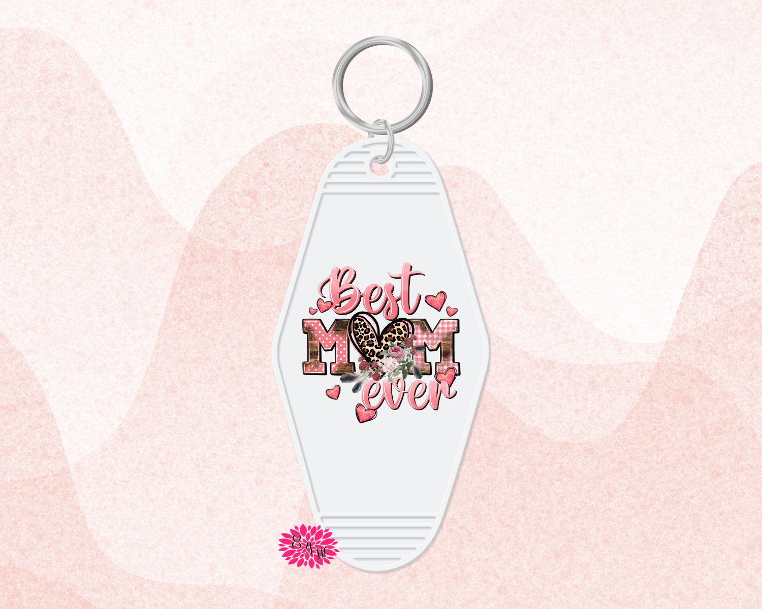 Motel Keychain, Best Mom Ever Keychain, Mother's Day Keychain, Backpack Tag, Retro Keychain, UV Printed Keyring, Mom Keychain