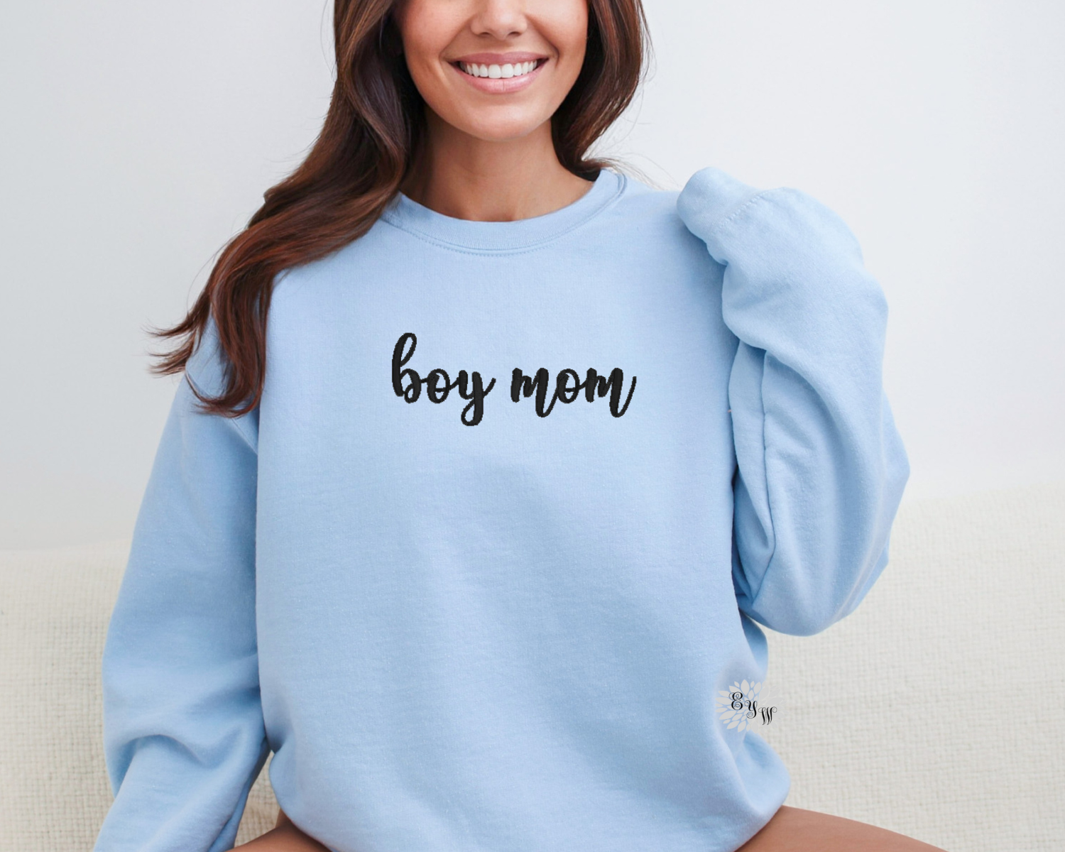 Boy Mom Embroidered Sweatshirt, Boy Mom Crewneck Sweatshirt, Boy Mom Embroidered Adult Sweatshirt, Mother's Day Shirt, Many Colors