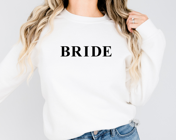 Bride Sweatshirt, Bride Crewneck Sweatshirt, Bride Adult Sweatshirt, New Bride Sweatshirt. Lots Of Colors