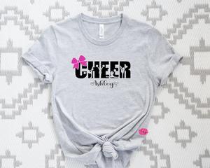 Cheerleader T-Shirt, Personalized Cheer Tee, Adult Cheer Tee, Crewneck Tee Shirt, Cheerleading Tee With Name. Lots Of Colors