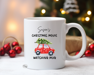 Personalized Christmas Mug, Christmas Movie Mug, 11oz Ceramic Coffee Mug With Handle, Permanent Ink, Dishwasher Safe, Microwave Safe