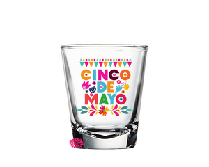 Shot Glass, Cinco De Mayo Shot Glass, Vacation Shot Glass, Summer Shot Glass, 2oz Round Shot Glass, UV Printed Shot Glass