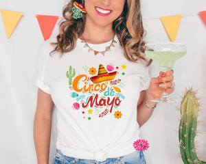 Cinco De Mayo T-Shirt, Cinco De Mayo Crewneck Tee Shirt, Cinco De Mayo Adult T Shirt, Cinco De Mayo Tee. Lots Of Colors