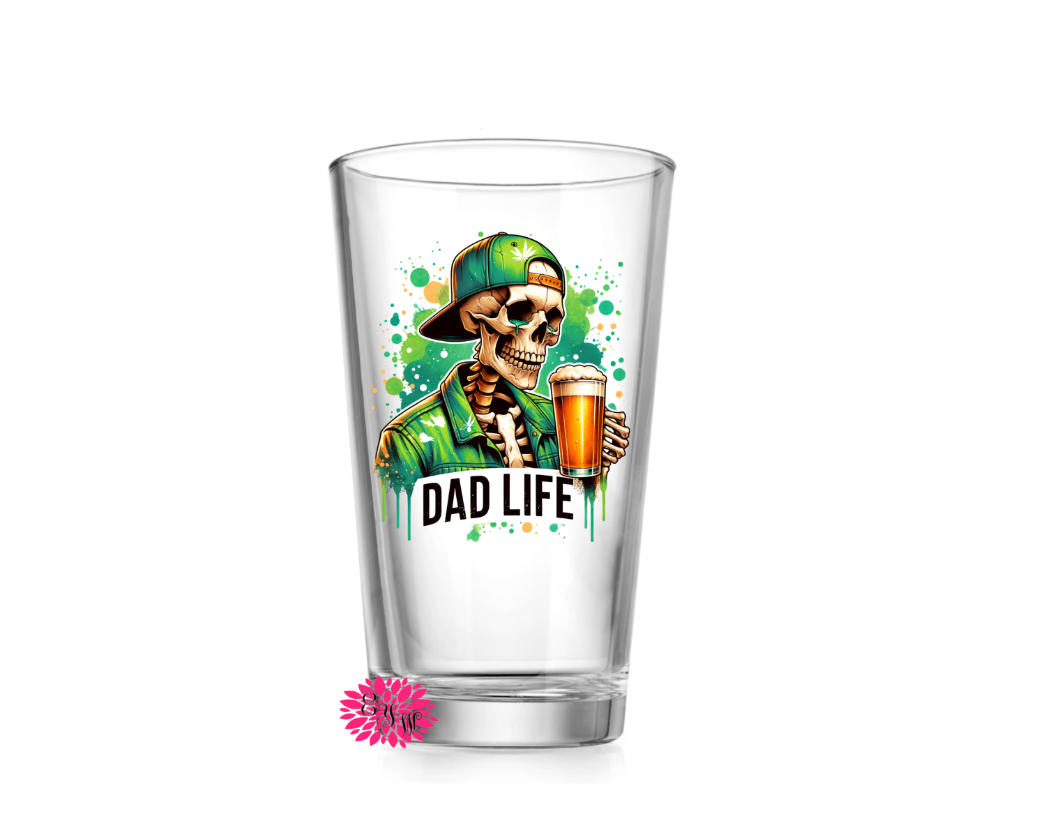 Father's Day Beer Glass, Happy Father's Dad Cup, 16oz. Pint Glass, Dad Life Beer Cup, Fathers Day Beer Glass, Gift For Dad, Dad Beer Pint