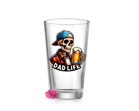 Father's Day Beer Glass, Happy Father's Day Cup, 16oz. Pint Glass, Dad Life Beer Cup, Fathers Day Beer Glass, Gift For Dad, Dad Beer Pint