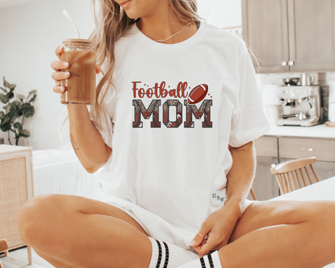 Football Mom T-Shirt, Football Mom Crewneck Tee Shirt, Mama Tee, Mother's Day Tee, Football Mom T Shirt, Mama Tee. Lots Of Colors