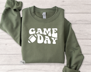Game Day Football Sweatshirt, Game Day Adult Sweatshirt, Game Day Sweatshirt, Adult Crewneck Sweatshirt, Many Colors Sweatshirts & Text