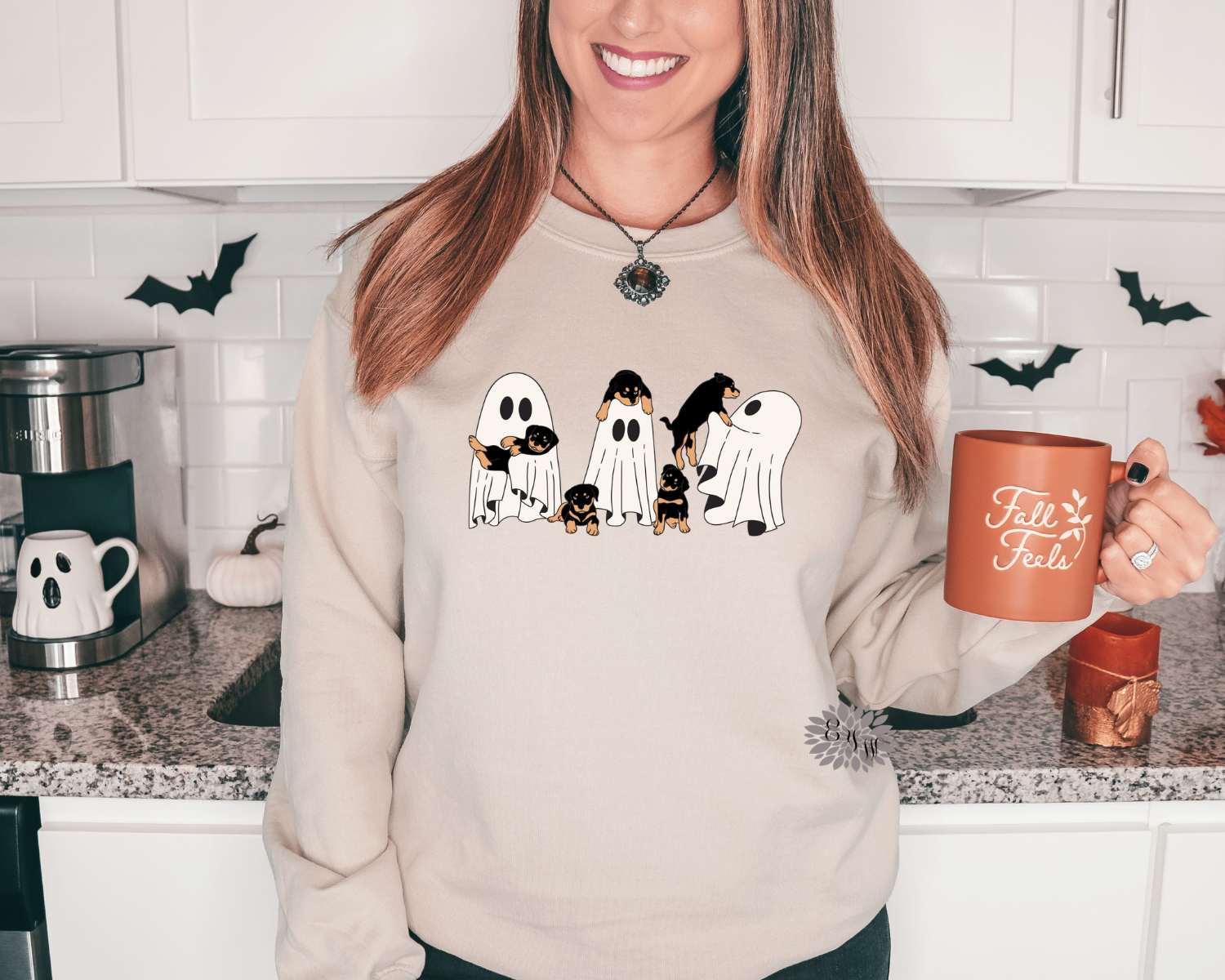 Fall Sweatshirt, Ghosts & Dogs Crewneck Sweatshirt, Halloween Dog Lover Adult Sweatshirt, Halloween Sweatshirt, Many Colors