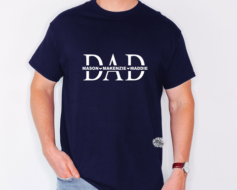 Dad Shirt, Dad Shirt Tee Shirt, Personalized Dad With Kids Names Shirt, Personalized Father's Day Shirt, Dad From Children, Many Colors