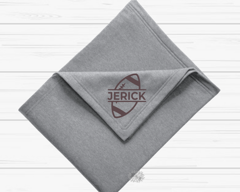 Personalized Blanket, Football Blanket With Name, Personalized Throw Blanket, Stadium Blanket With Name, Personalized Blanket, 13 Colors