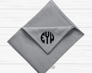 Monogram Blanket, Custom Blanket With Monogram, Personalized Throw Blanket, Adult Monogram Stadium Blanket, Personalized Blanket, 13 Colors