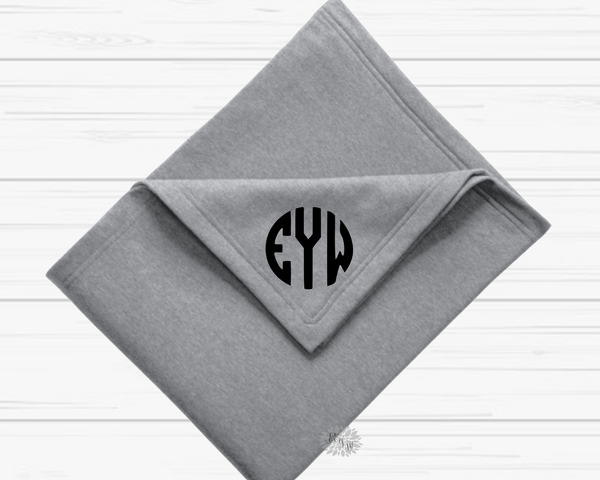 Monogram Blanket, Custom Blanket With Monogram, Personalized Throw Blanket, Adult Monogram Stadium Blanket, Personalized Blanket, 13 Colors