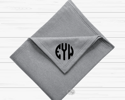 Monogram Blanket, Custom Blanket With Monogram, Personalized Throw Blanket, Adult Monogram Stadium Blanket, Personalized Blanket, 13 Colors