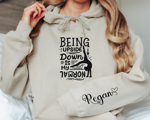 Gymnastics Sweatshirt, Personalized Gymnastics Sweatshirt, Name On Sleeve, Gymnastics Crewneck Sweatshirt, Many Sweatshirt And Text Colors