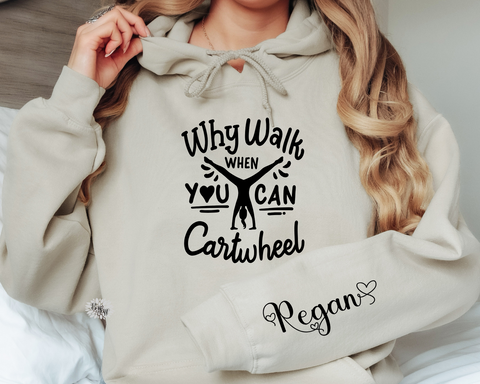 Gymnastics Sweatshirt, Personalized Gymnastics Sweatshirt, Name On Sleeve, Gymnastics Crewneck Sweatshirt, Many Sweatshirt And Text Colors