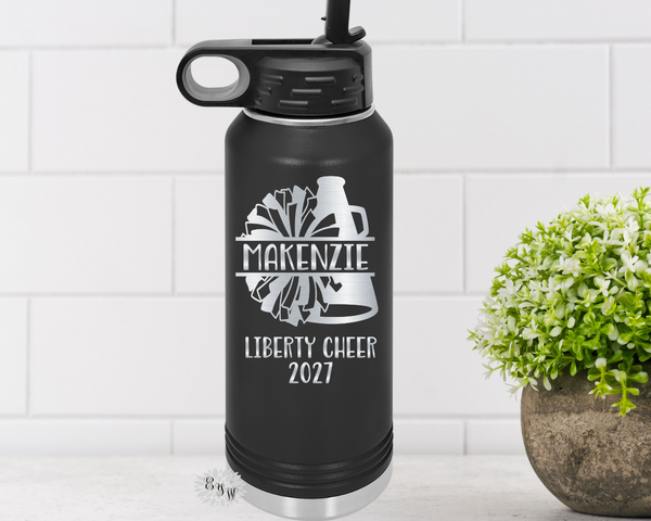 Cheerleader Bottle, Engraved Water Bottles, Personalized Cheer Gift, Personalized Cheer Bottle, Cheerleader Water Bottle, Cheer Team (Copy) (Copy) (Copy)