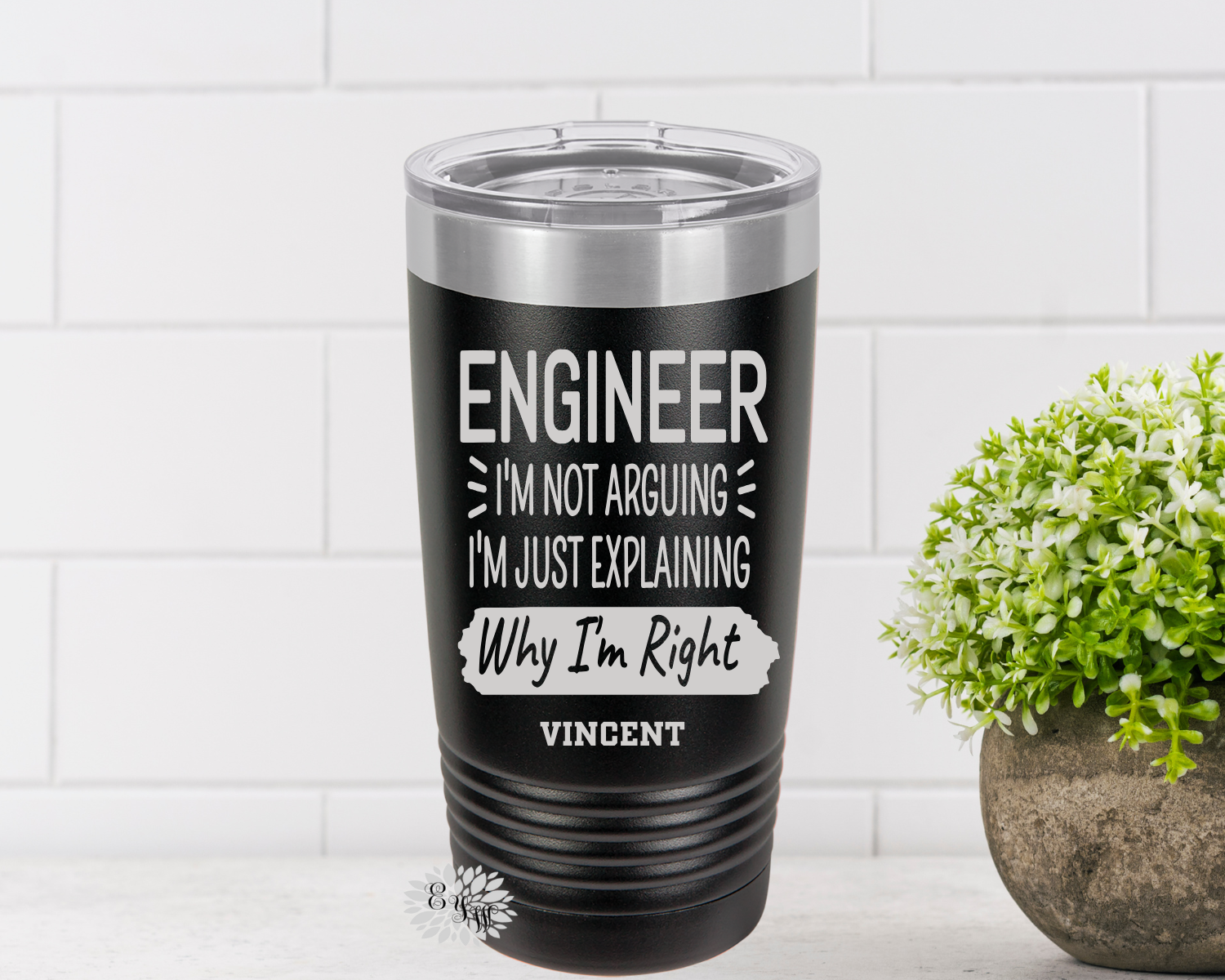 Engraved Tumbler, Engineer Tumbler, Personalized Engineer Coffee Cup, Funny Engineer Stainless Steel Tumbler, Slider Lid Coffee Cup