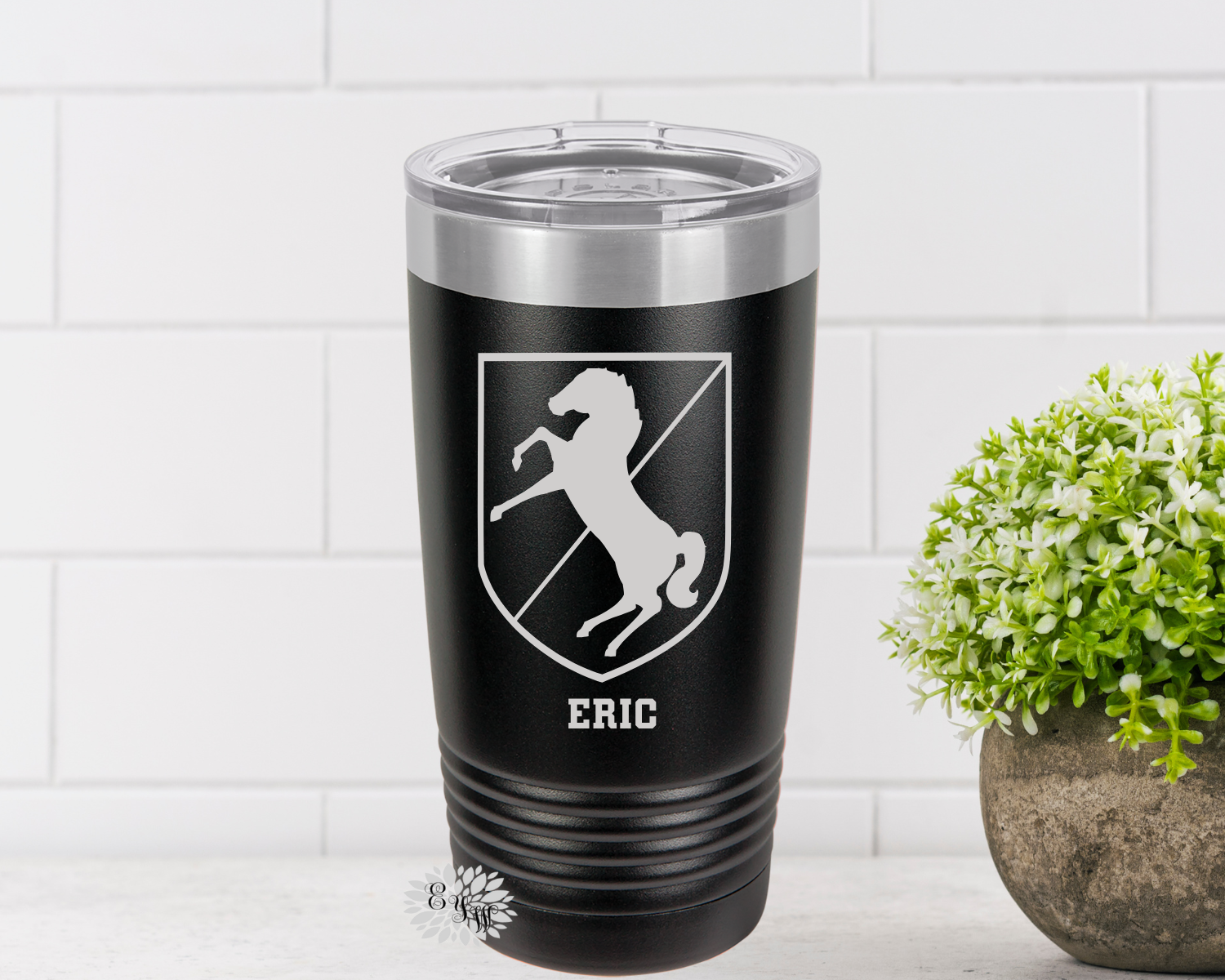 Engraved Tumbler, 11th Cavalry Regiment Tumbler, Personalized 11th Cavalry Coffee Cup, Stainless Steel Coffee Tumbler, Slider Lid Coffee Cup