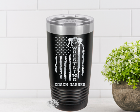 Engraved Tumbler, Personalized Wrestling Cup, Personalized Etched Wrestling Mug, Wrestling Stainless Steel Coffee Tumbler, Your Name, Saying