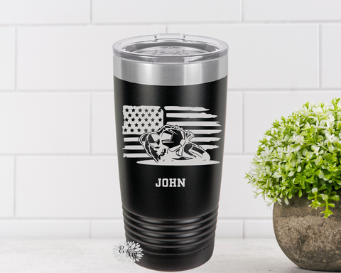 Engraved Tumbler, Motorcycle Tumbler, Personalized Motorcycle Coffee Cup, Motorcycle Flag Stainless Steel Coffee Tumbler, Slider Lid Cup