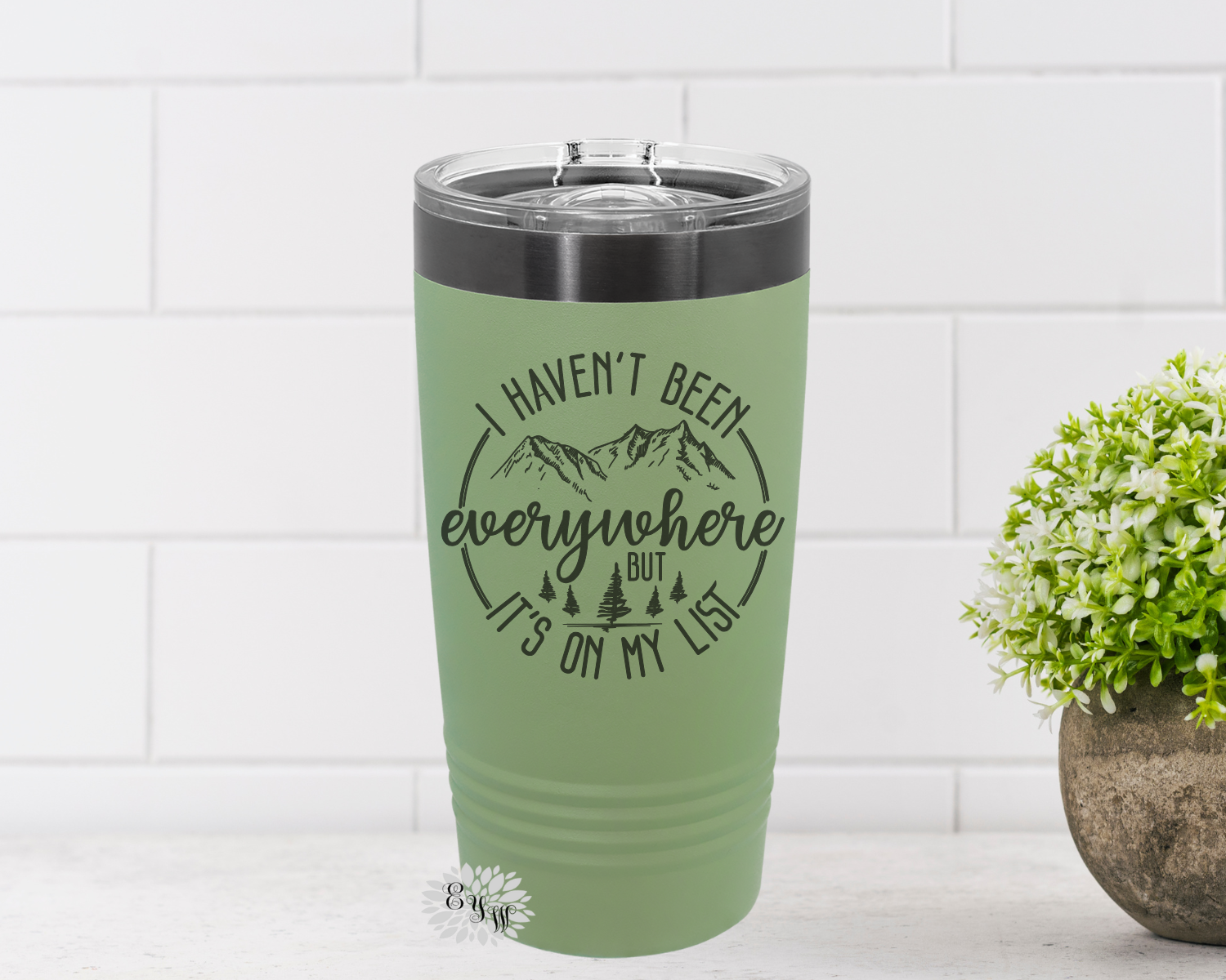 Traveling Tumbler, Engraved Tumbler, Travel Coffee Cup, I Havent Been Everywhere But Its On My List Stainless Coffee Tumbler, Slider Lid Cup