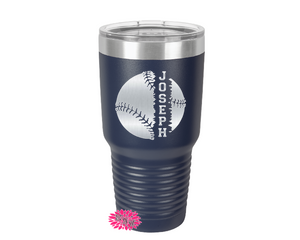 Baseball Cup, Personalized Baseball Cup, Engraved Baseball Cup, Baseball Gift, Baseball Tumbler, 30oz. Stainless Steel Tumbler