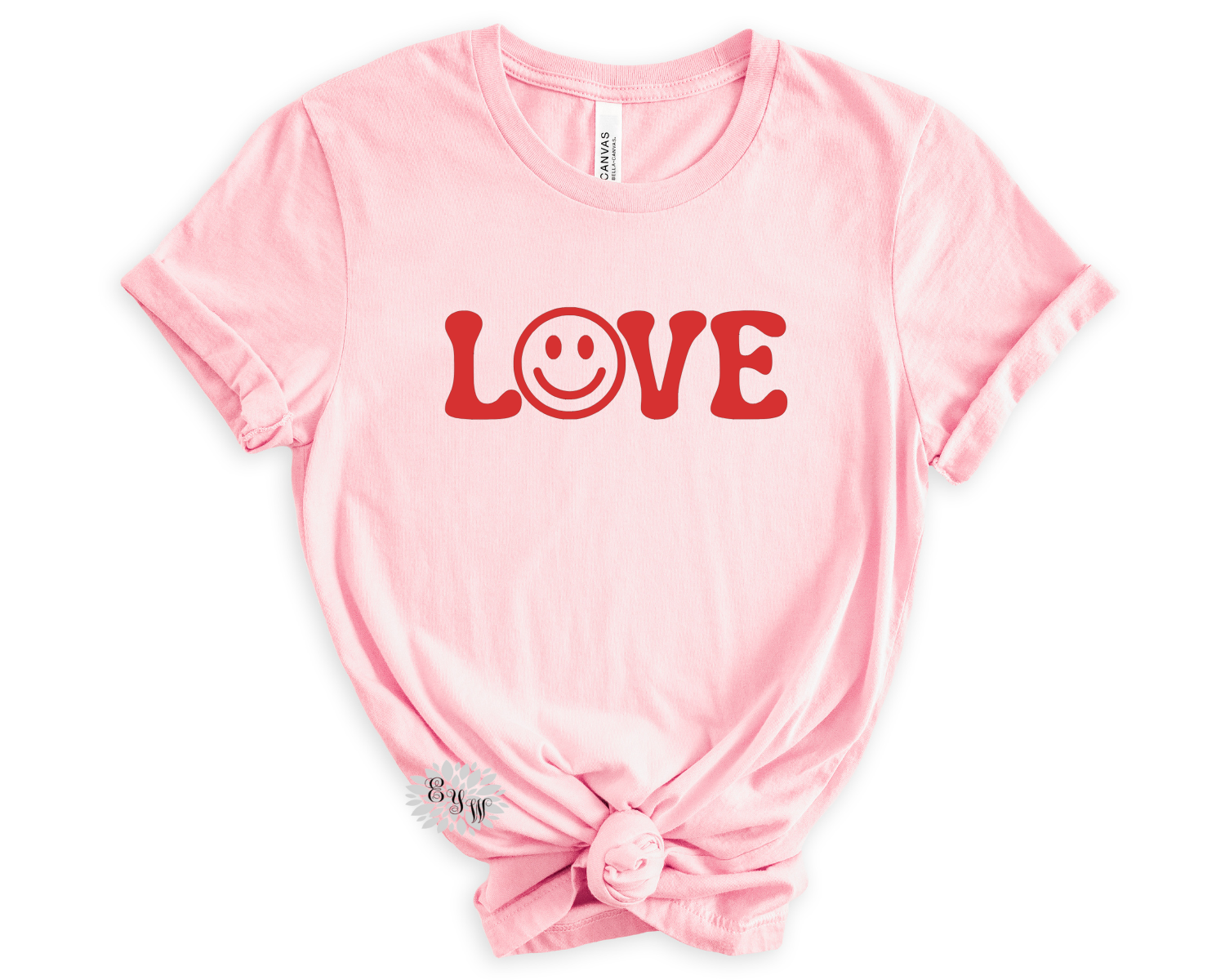 Valentine's Shirt, Valentine's Day Tee, Adult Valentines Smiley Tee, Crewneck Tee Shirt, Valentines Day Tee Shirt, Many Tee And Text Colors