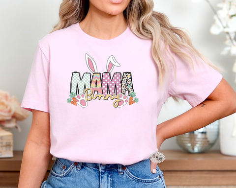 Easter T-Shirt, Mama Bunny Easter Crewneck Tee Shirt, Cute Easter Adult T Shirt, Mama Bunny Tee. Lots Of Colors