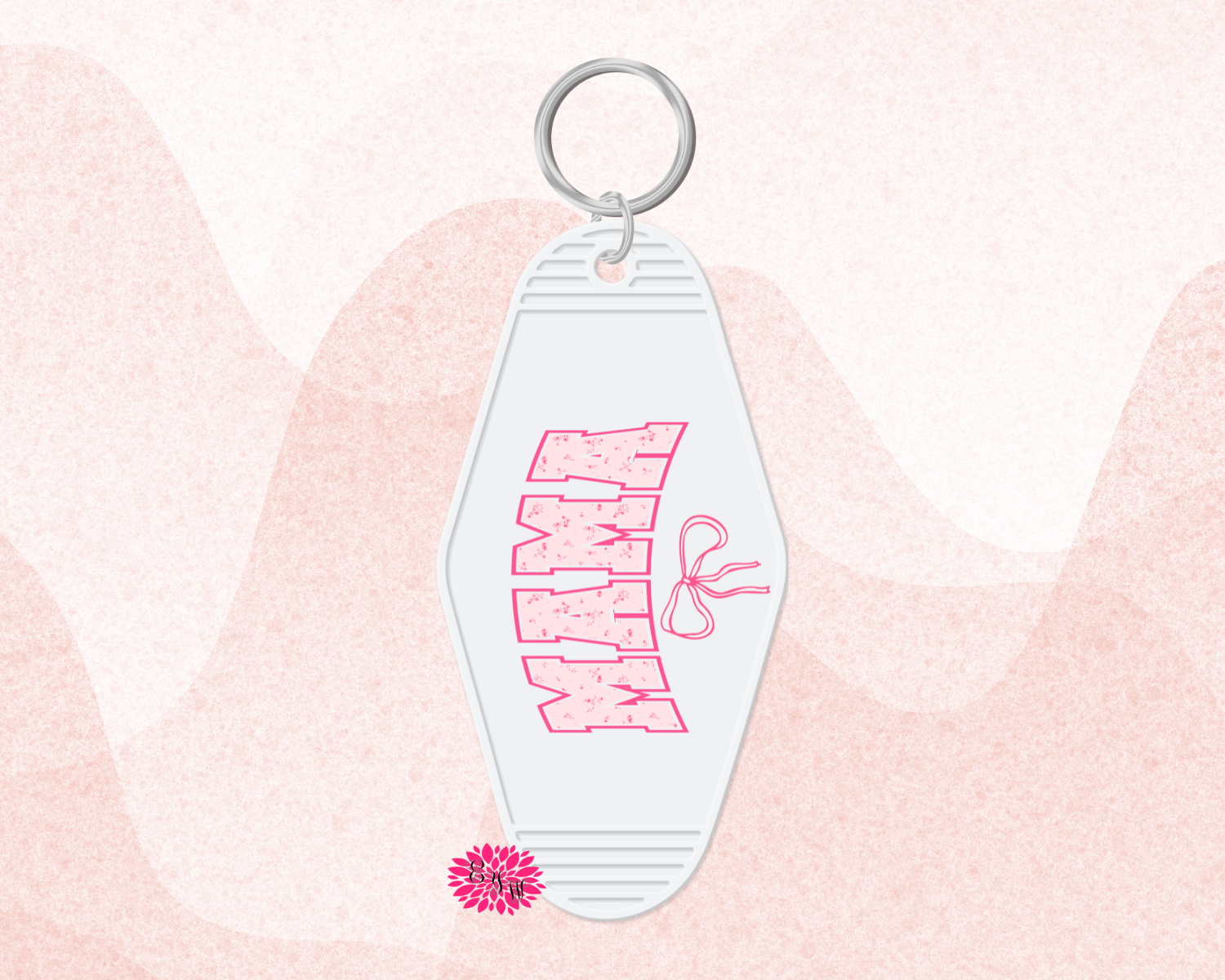 Motel Keychain, Mama Coquette Bow Keychain, Mother's Day Keychain, Backpack Tag, Retro Keychain, UV Printed Keyring, Mom Keychain