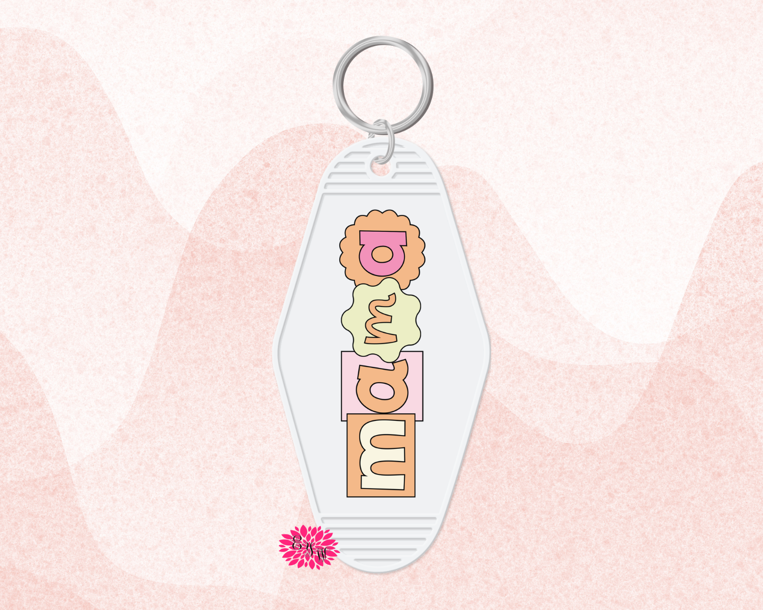 Motel Keychain, Mama Keychain, Mother's Day Keychain, Backpack Tag, Retro Keychain, UV Printed Keyring, Mom Keychain