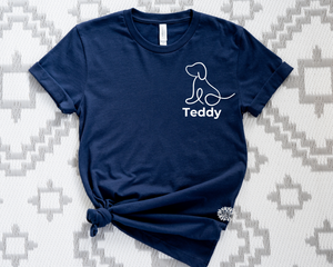 Dog Shirt, Personalized Dog Paw T-Shirt, Dog Tee With Dogs Name, Vet Tech Shirt, Veterinarian Tee, Dog Paw Shirt Many Tee And Text Colors