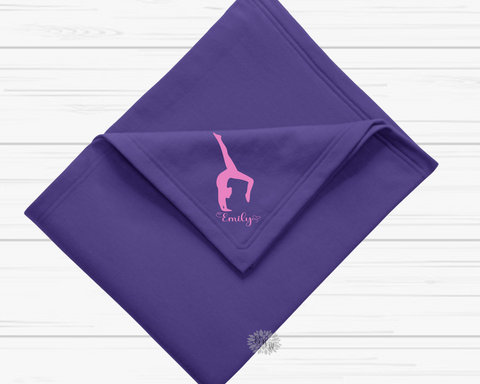 Personalized Blanket, Gymnastics Blanket With Name, Personalized Throw Blanket, Stadium Blanket With Name, Personalized Blanket, 13 Colors