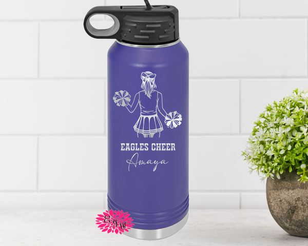 Cheerleader Bottle, Engraved Water Bottles, Personalized Cheer Squad Gifts, Personalized Cheer Bottle, Cheerleader Water Bottle, Cheer Team (Copy)