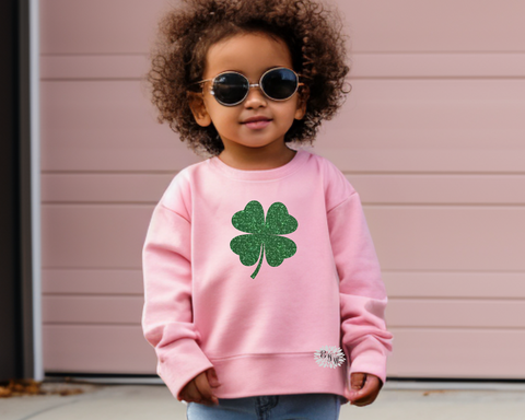 Toddler Sweatshirt, St. Patrick's Day Sweatshirt, Green Glitter Shamrock Sweatshirt, Kids St. Patty's Day Sweatshirt, More Sweatshirt Colors