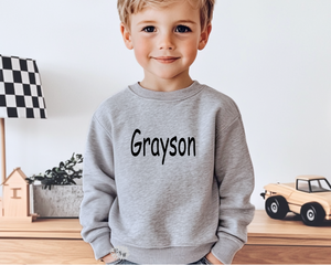 Personalized Toddler Sweatshirt, Children's Sweatshirt, Kids Sweatshirt, Lots Of Fonts & Sweatshirt Colors, Toddler Crewneck Sweatshirt