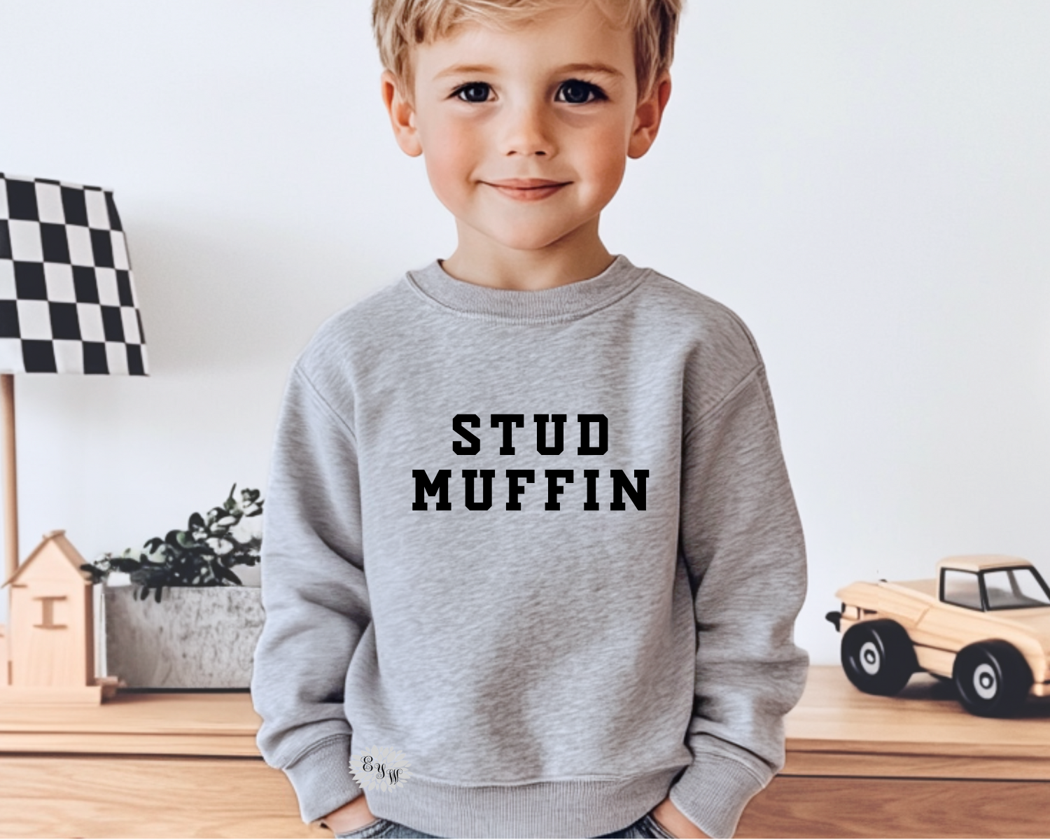 Toddler Sweatshirt, Stud Muffin Sweatshirt, Children's Sweatshirt, Kids Sweatshirt, Lots Of Sweatshirt Colors, Toddler Crewneck Sweatshirt