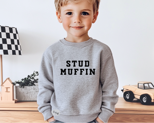 Toddler Sweatshirt, Stud Muffin Sweatshirt, Children's Sweatshirt, Kids Sweatshirt, Lots Of Sweatshirt Colors, Toddler Crewneck Sweatshirt