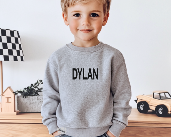 Personalized Toddler Sweatshirt, Children's Sweatshirt, Kids Sweatshirt, Lots Of Fonts & Sweatshirt Colors, Toddler Crewneck Sweatshirt