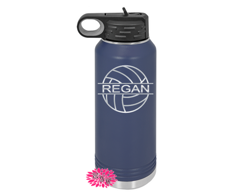 Engraved Water Bottle, Personalized Volleyball Water Bottle With Straw, 4 SIZES, Stainless Steel Water Bottle, Stainless Steel Sports Bottle