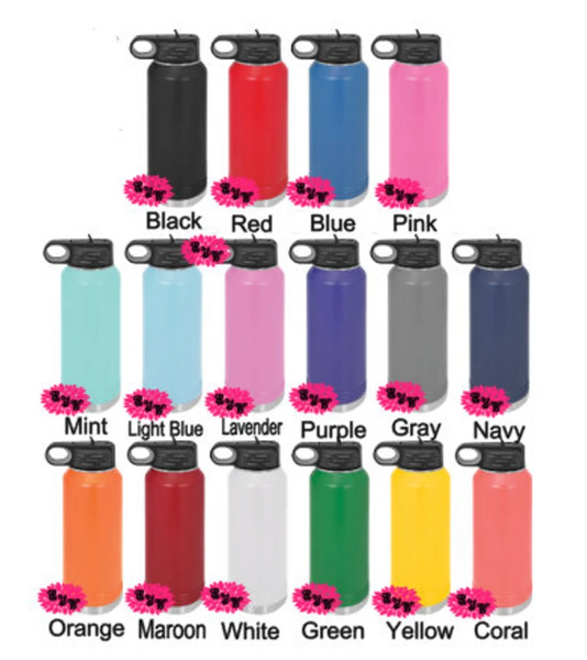 Firefighter Water Bottle, Engraved Firefighter Water Bottle With Straw, 4 SIZES, Soccer Bottle, Stainless Steel Bottle, Custom Sports Bottle